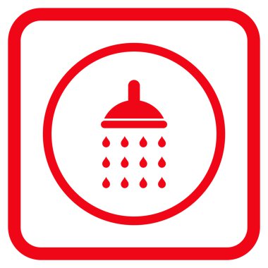 Duş vektör simgesi bir çerçeve içinde