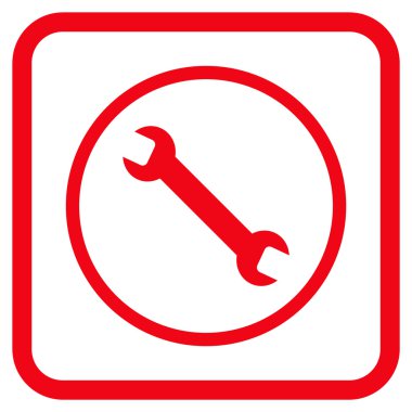 İngiliz anahtarı vektör simgesi bir çerçeve içinde