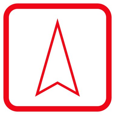 İşaretçi vektör simgesi bir çerçeve içinde yukarı