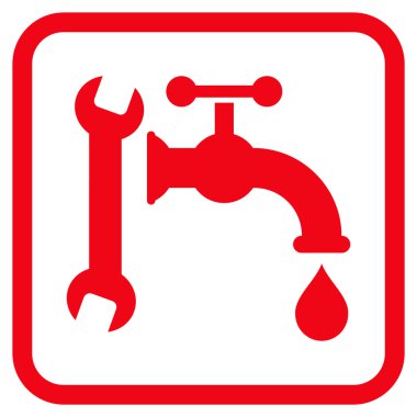 Sıhhi tesisat vektör simgesi bir çerçeve içinde