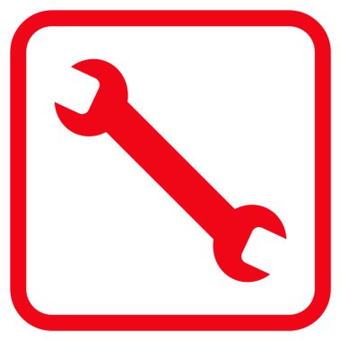 İngiliz anahtarı vektör simgesi bir çerçeve içinde