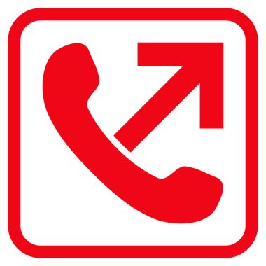 Giden arama vektör simgesi bir çerçeve içinde