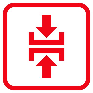 Basın düşey yönde vektör simgesi bir çerçeve içinde