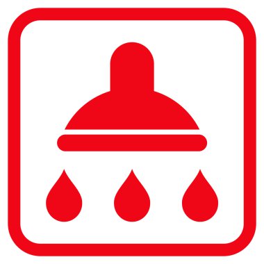 Duş vektör simgesi bir çerçeve içinde