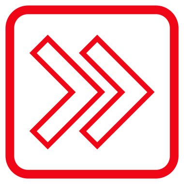 Üst karakter doğru vektör simgesi bir çerçeve içinde