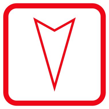 İşaretçi vektör simgesi bir çerçeve içinde aşağı