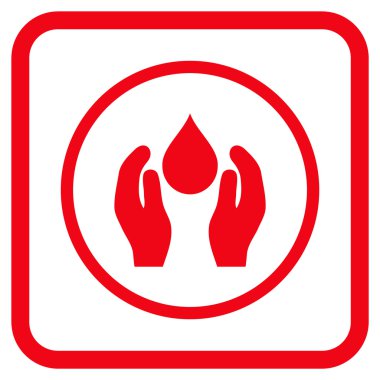 Su bakım vektör simgesi bir çerçeve içinde