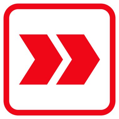 Üst karakter doğru vektör simgesi bir çerçeve içinde