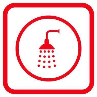 Duş vektör simgesi bir çerçeve içinde