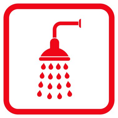 Duş vektör simgesi bir çerçeve içinde