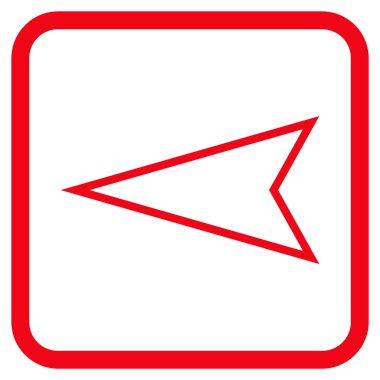 İşaretçi sol vektör simgesi bir çerçeve içinde