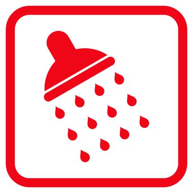 Duş vektör simgesi bir çerçeve içinde