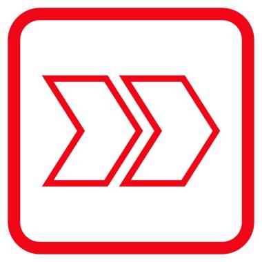 Üst karakter doğru vektör simgesi bir çerçeve içinde