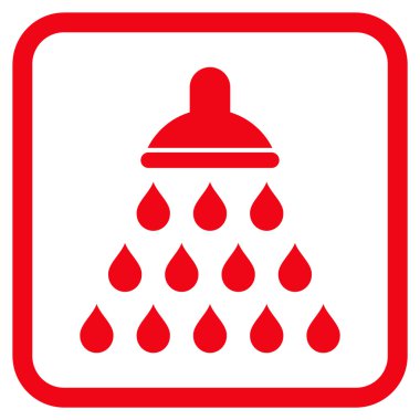 Duş vektör simgesi bir çerçeve içinde