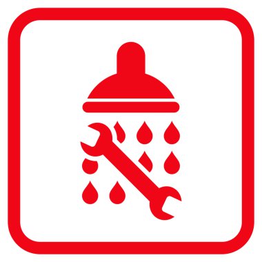 Duş sıhhi tesisat vektör simgesi bir çerçeve içinde