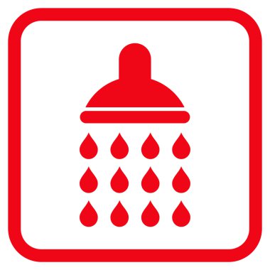 Duş vektör simgesi bir çerçeve içinde