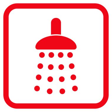 Duş vektör simgesi bir çerçeve içinde