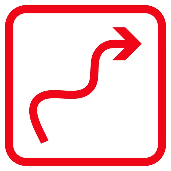 Icona vettoriale freccia curva in una cornice — Vettoriale Stock