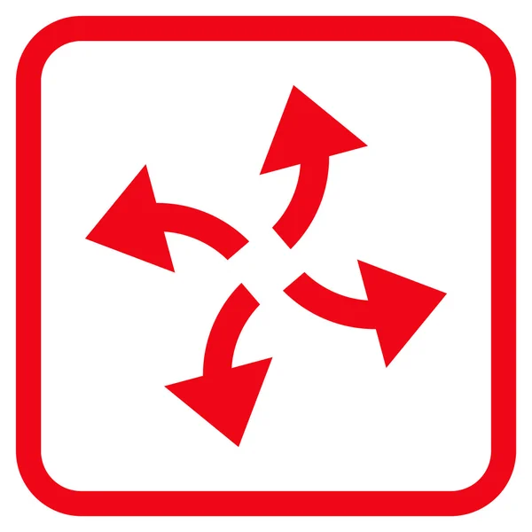 Flechas centrífugas Vector icono en un marco — Archivo Imágenes Vectoriales