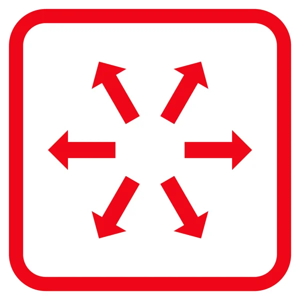Icono de vectores de flechas radiales en un marco — Archivo Imágenes Vectoriales