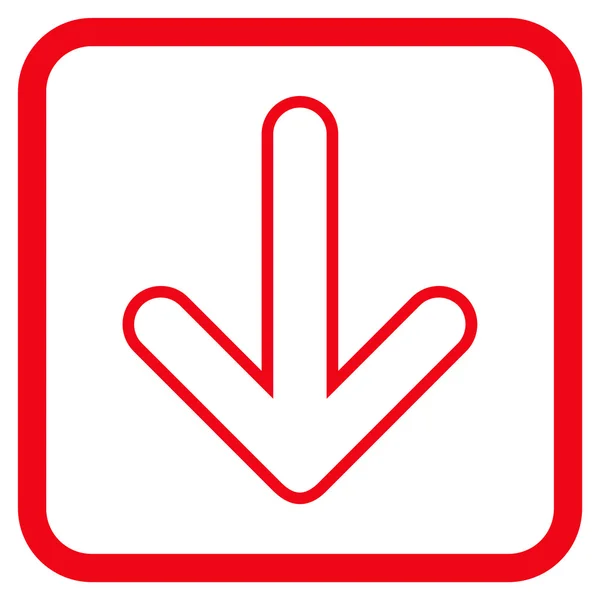 Flecha redondeada hacia abajo Vector icono en un marco — Vector de stock