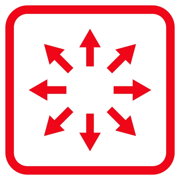 Icona vettoriale delle frecce radiali in una cornice — Vettoriale Stock
