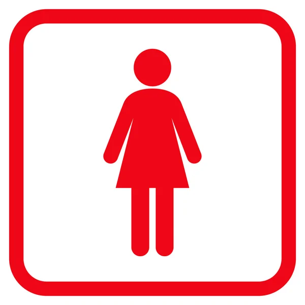 Woman Vector Icon In a Frame — Stock Vector