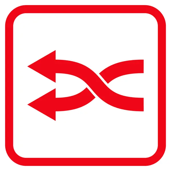 Shuffle Flechas izquierda Vector icono en un marco — Archivo Imágenes Vectoriales