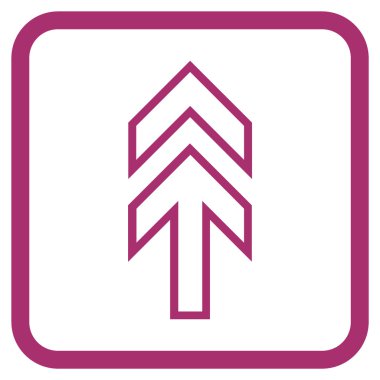 Yön yukarı vektör simgesi bir çerçeve içinde