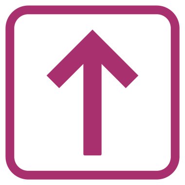 Bir çerçeve içinde yukarı ok vektör simgesi