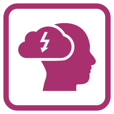 Beyin fırtınası vektör simgesi bir çerçeve içinde