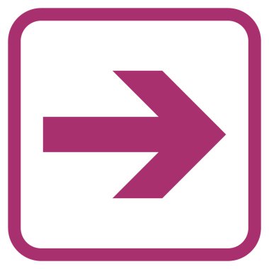 Ok sağ vektör simgesi bir çerçeve içinde