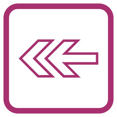 Yön sol vektör simgesi bir çerçeve içinde