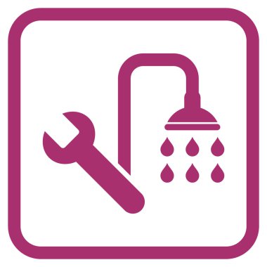 Sıhhi tesisat vektör simgesi bir çerçeve içinde