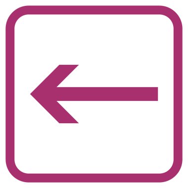 Ok sol vektör simgesi bir çerçeve içinde