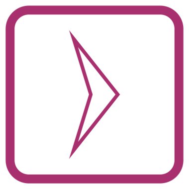 Ok ucu doğru vektör simgesi bir çerçeve içinde