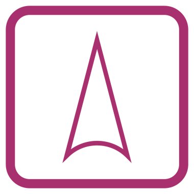 Vektör simgesi bir çerçeve içinde yukarı ok ucu