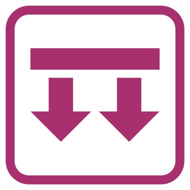 Vektör simgesi bir çerçeve içinde aşağı getirmek