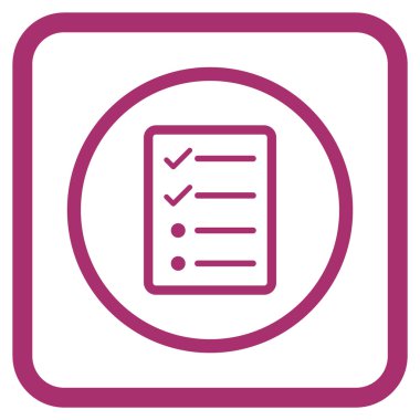 Denetim listesi sayfa vektör simgesi bir çerçeve içinde