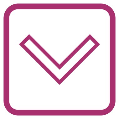 Vektör simgesi bir çerçeve içinde aşağı ok ucu