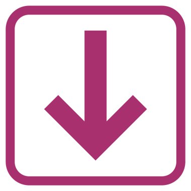 Vektör simgesi bir çerçeve içinde aşağı ok