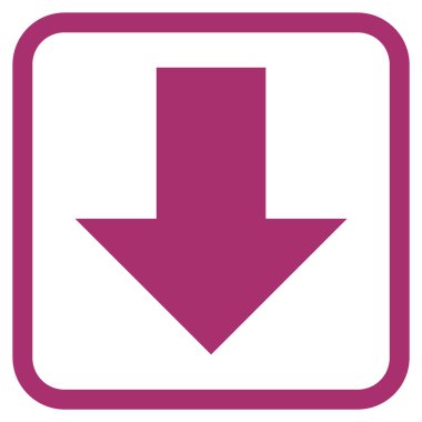 Vektör simgesi bir çerçeve içinde aşağı ok