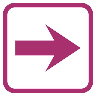 Ok sağ vektör simgesi bir çerçeve içinde