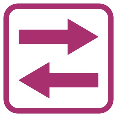 Yatay Çevir ok simge bir çerçeve içinde vektör