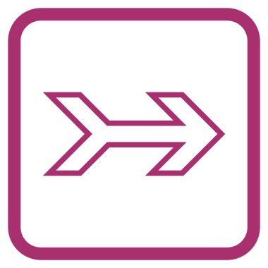 Ok sağ vektör simgesi bir çerçeve içinde