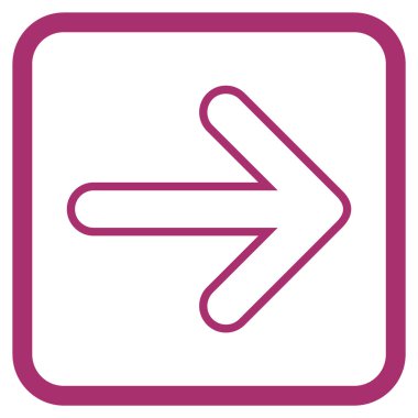 Yuvarlak ok doğru vektör simgesi bir çerçeve içinde