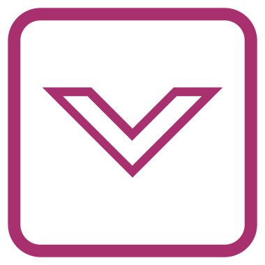Vektör simgesi bir çerçeve içinde aşağı ok ucu