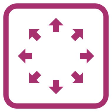 Radyal oklar bir çerçeve içinde simge vektör