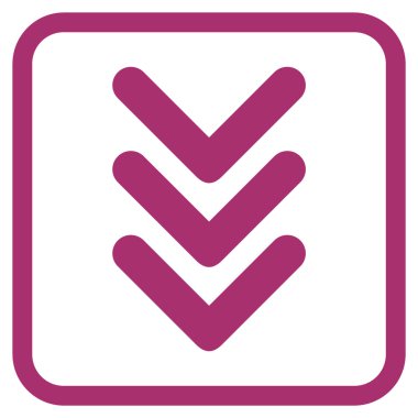 Vektör simgesi bir çerçeve içinde aşağı çift ok ucu