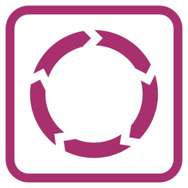 Dolaşım vektör simgesi bir çerçeve içinde